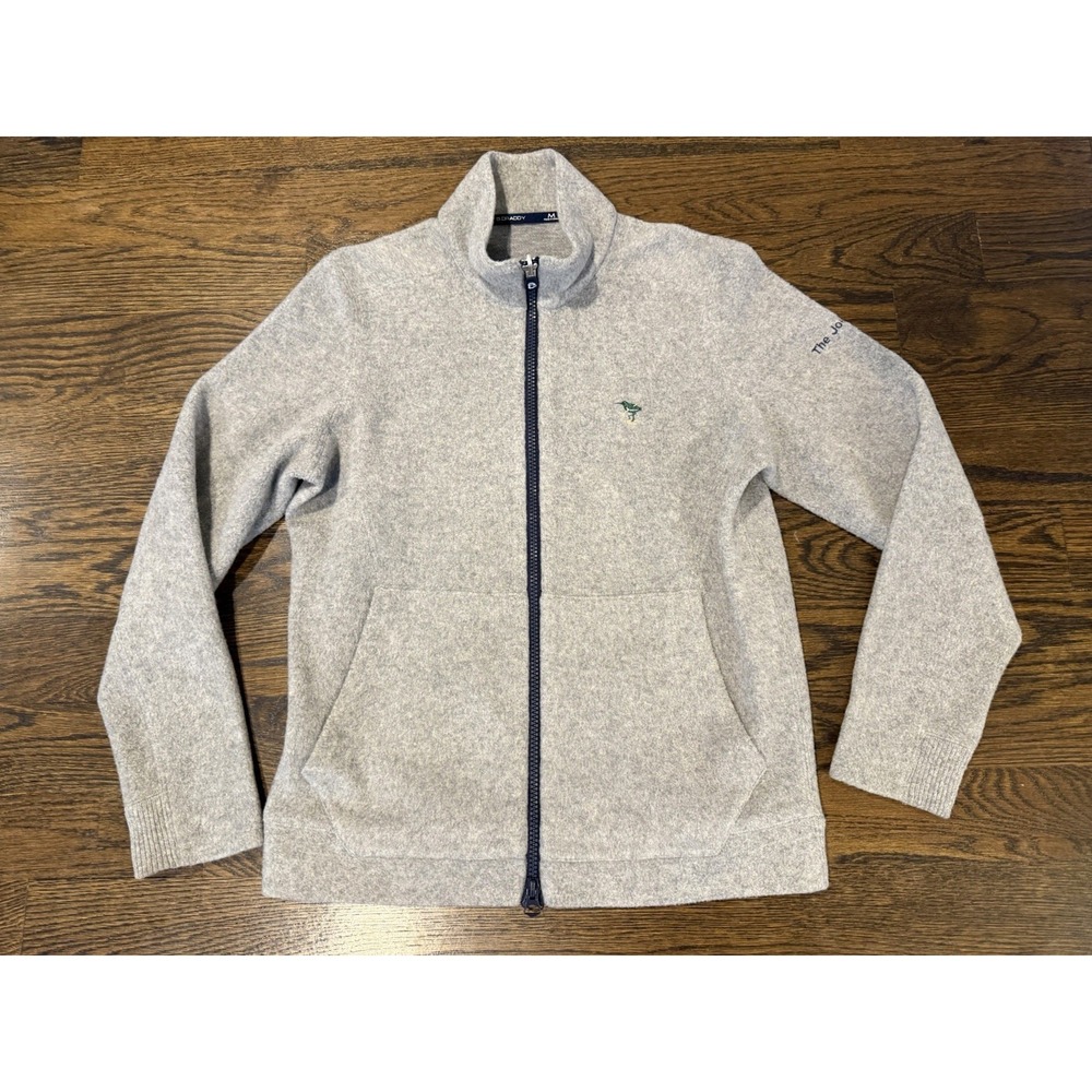 Men's B. Draddy Gray Full Zip Sweater Medium Gray Zipper Wool blend Sport